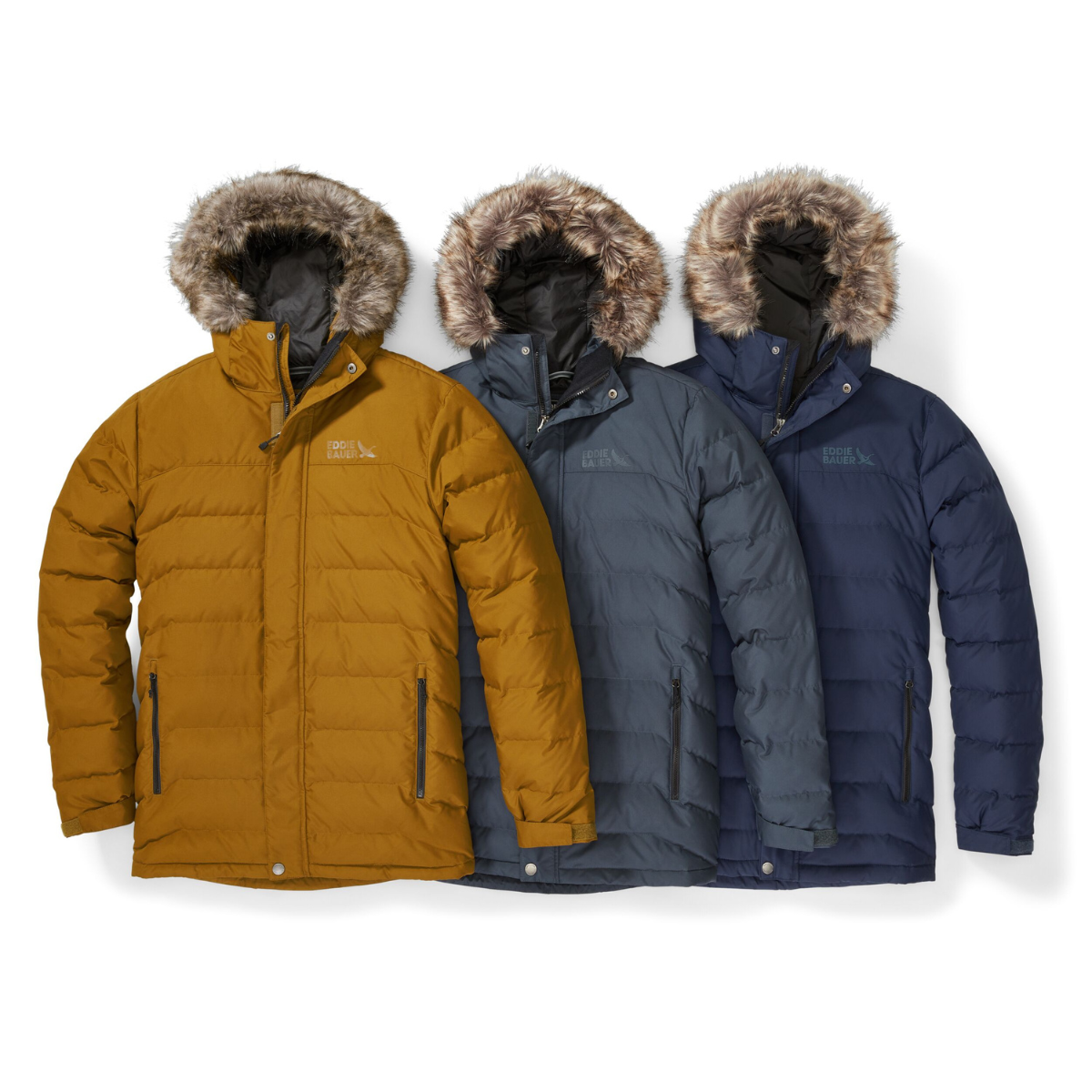 EDDIE BAUER BOUNDARY PASS DOWN ZIP UP HOODED CHAQUETA MEN