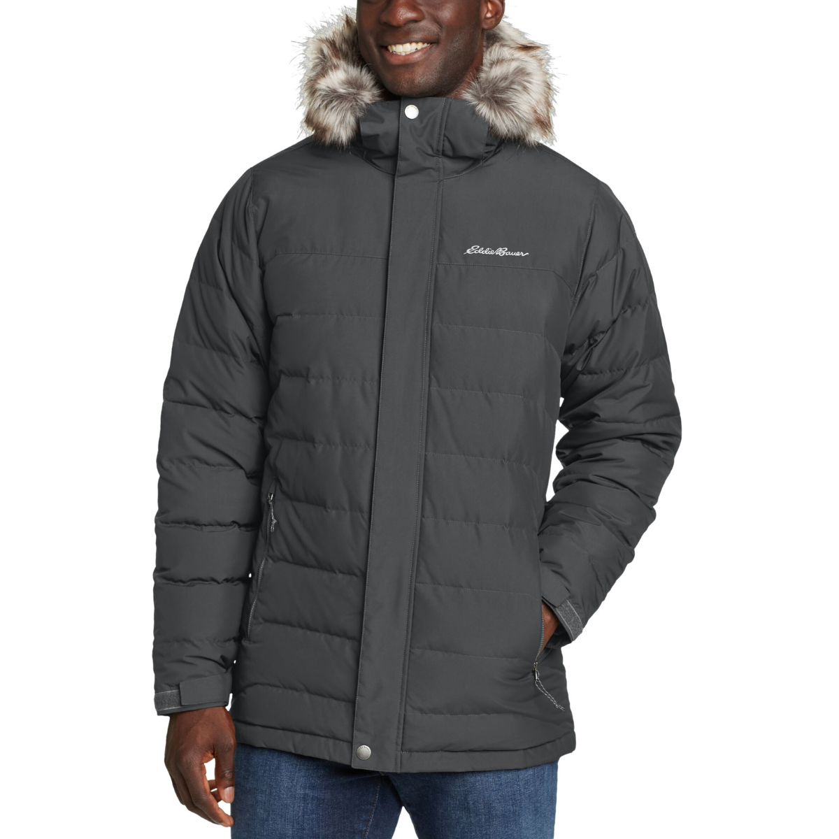 EDDIE BAUER BOUNDARY PASS DOWN ZIP UP HOODED CHAQUETA MEN
