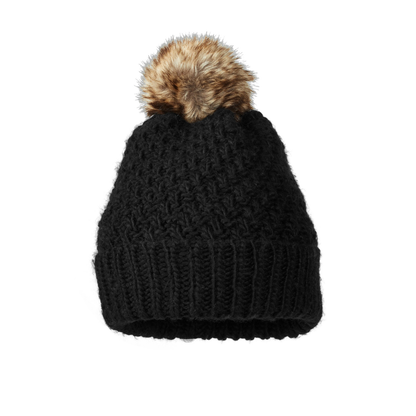 EDDIE BAUER CABIN FAUX FUR POM BEANIE WOMEN