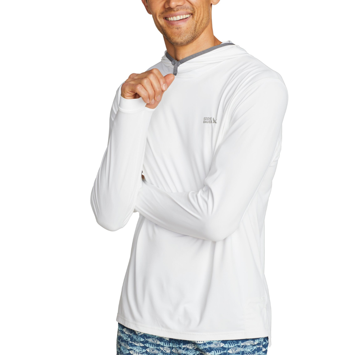 EDDIE BAUER SOLARFOIL UPF PULLOVER HOODIE MEN