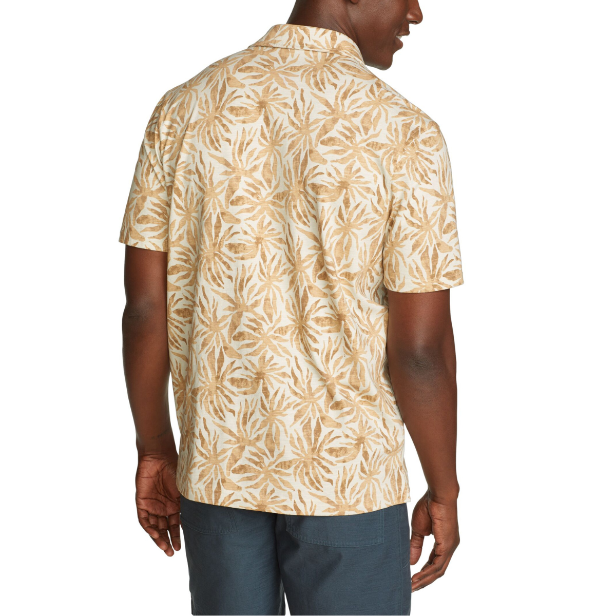 EDDIE BAUER BAJA KNIT BUTTON CAMISA MANGA CORTA MEN