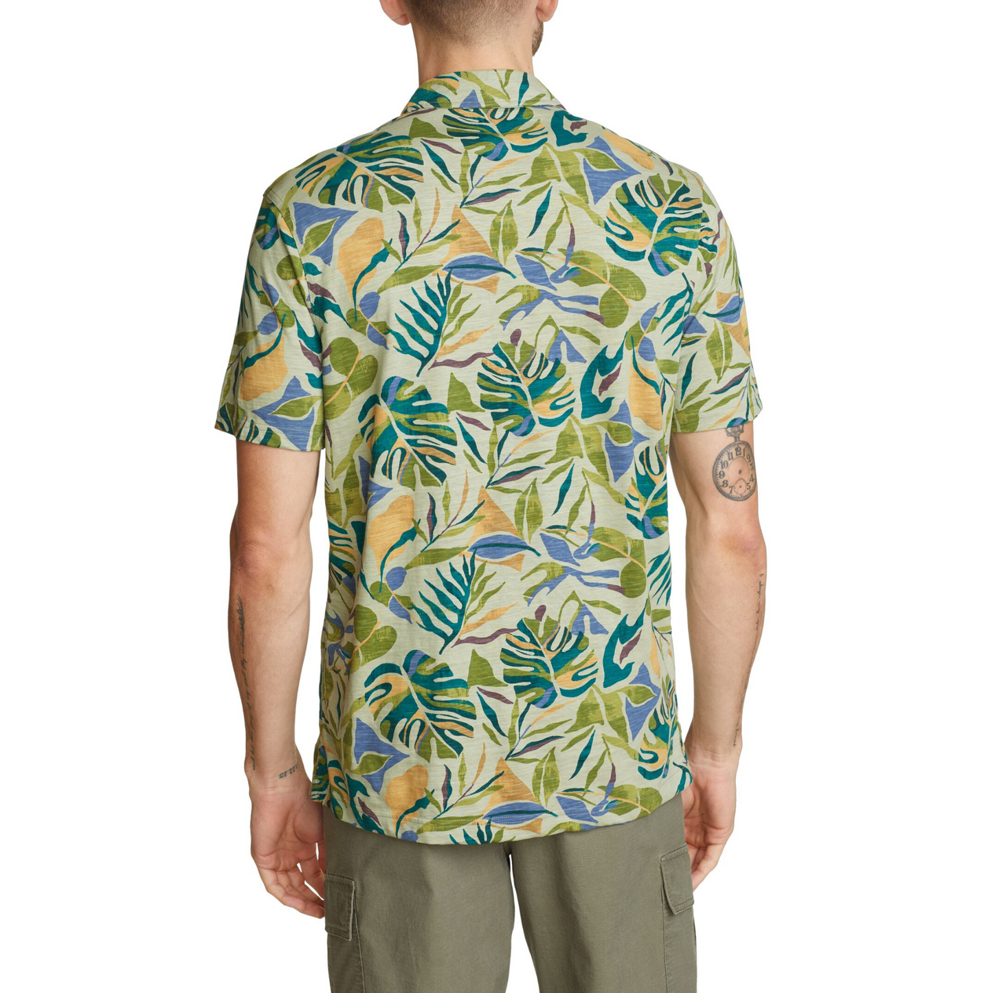 EDDIE BAUER BAJA KNIT BUTTON UP CAMISA MANGA CORTA MEN