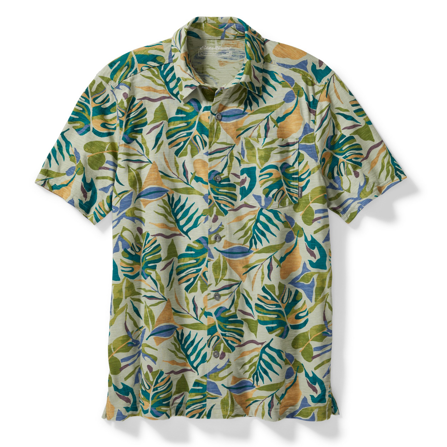 EDDIE BAUER BAJA KNIT BUTTON UP CAMISA MANGA CORTA MEN