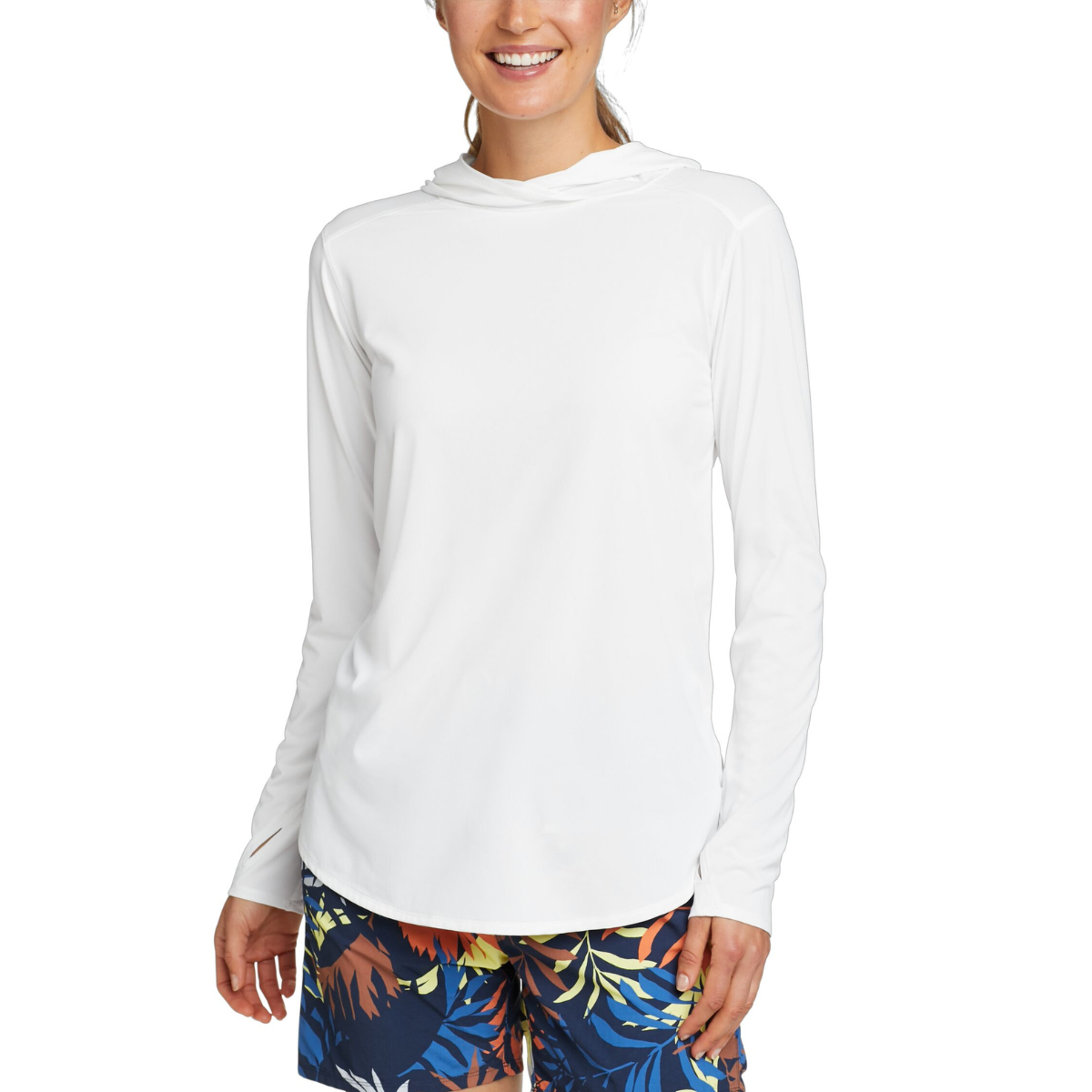 EDDIE BAUER MARINE AIR PULLOVER HOODED SUÉTER MANGA LARGA WOMEN