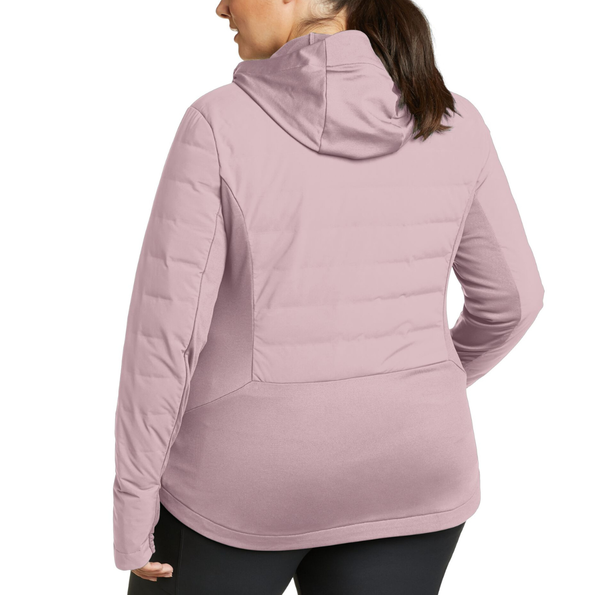 EDDIE BAUER MOTIONLOFT HYBRID DOWN HOODED FLEECE ZIP UP WOMEN
