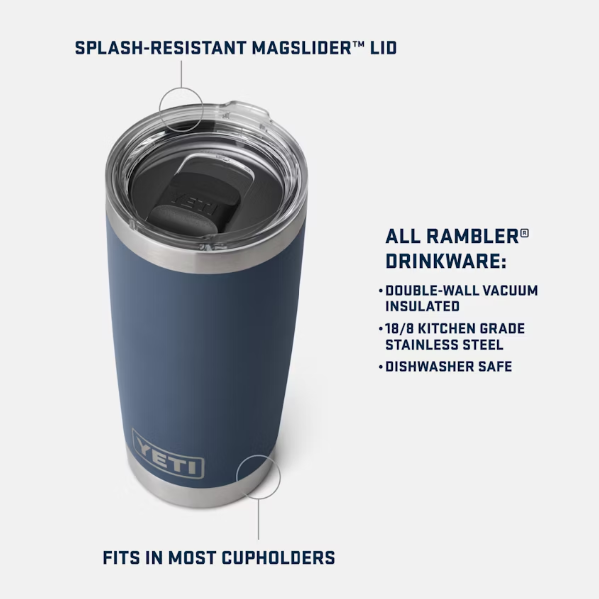 YETI RAMBLER TUMBLER TERMO 20 OZ