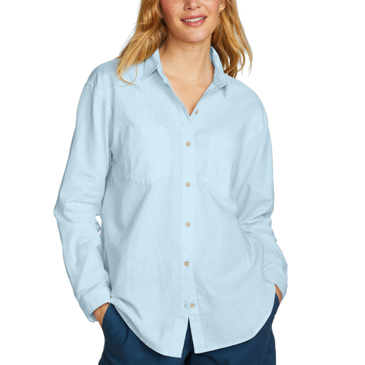 EDDIE BAUER WAVE BREAK LINEN CAMISA MANGA LARGA WOMEN