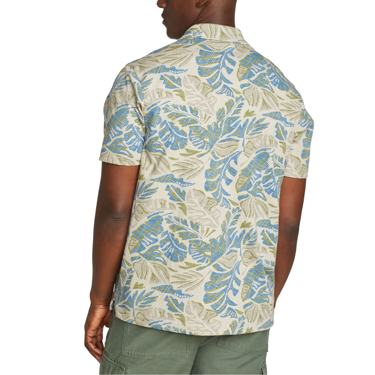 EDDIE BAUER BAJA KNIT BUTTON CAMISA MANGA CORTA MEN