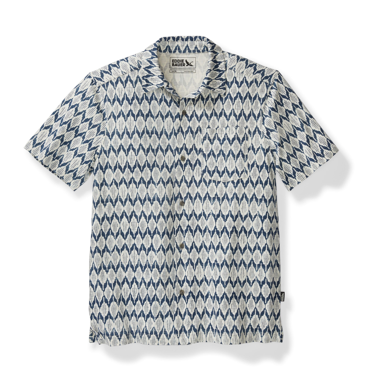 EDDIE BAUER BAJA KNIT BUTTON CAMISA MANGA CORTA MEN
