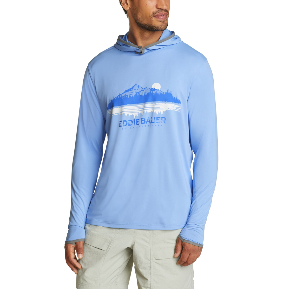 EDDIE BAUER SOLARFOIL UPF HOODIE SUÉTER MANGA LARGA MEN