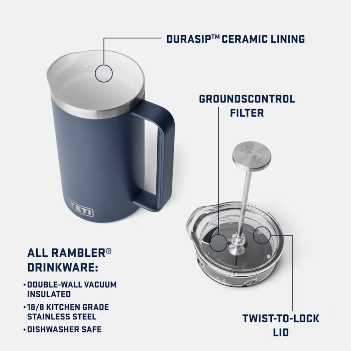 YETI RAMBLER FRENCH PRESS 34 OZ