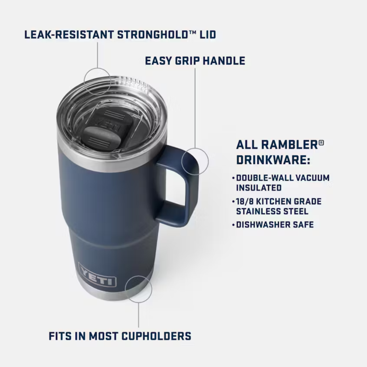 YETI RAMBLER TRAVEL MUG 20 OZ