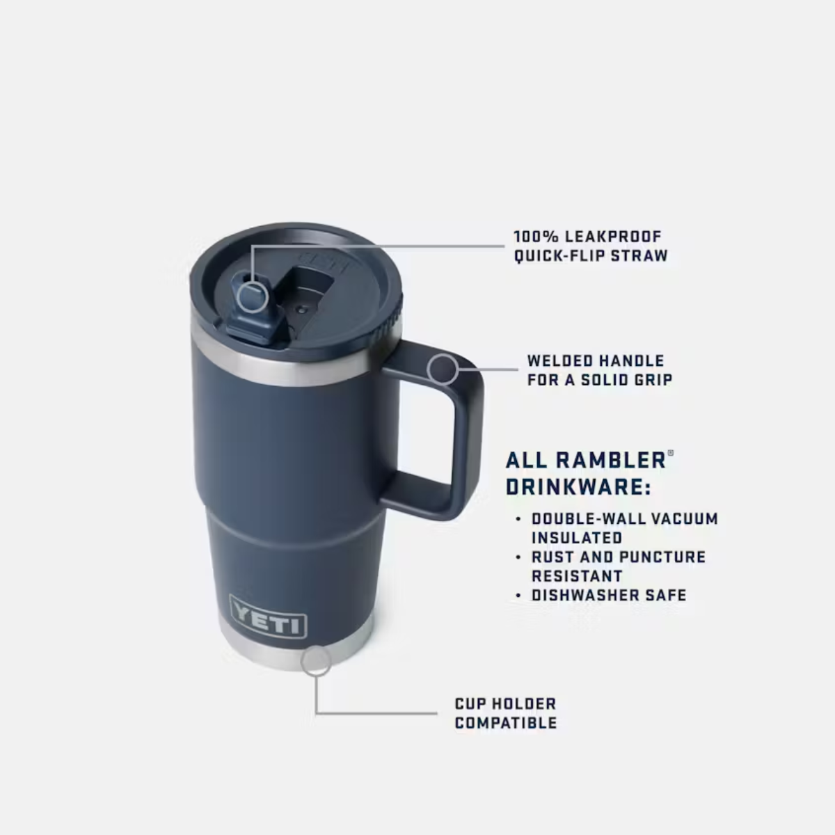 YETI RAMBLER TRAVEL STRAW MUG 20 OZ