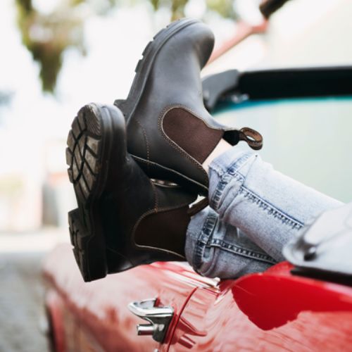 BOTA/ STOUT BROWN ELASTIC SIDE BO